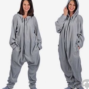 Forever Lazy - Adult Onsie - Gray Fleece